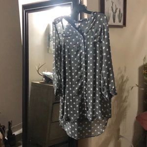 Grey poka dot dress